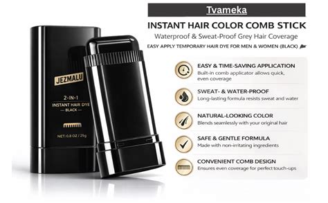 Tvameka Instant Hair Color Comb Stick – Waterproof & Sweat-Proof Grey ...