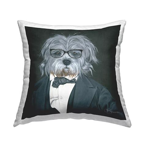 Stupell Home Decor Formal Dog Throw Pillow