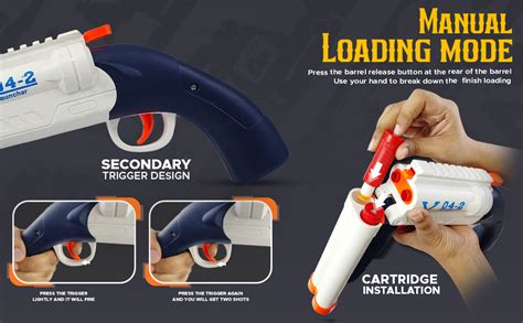 NHR Double-Barreled Shotgun Toy Gun for Kids with 10 Foam Bullets ...