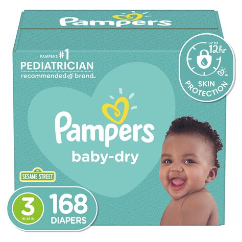 Pampers Baby-Dry Extra Protection Diapers, Size 3, 168 Count - Walmart.com