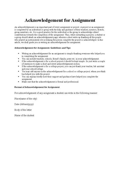 Image result for Assignment Acknowledgement Sample