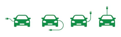 Electric car icon set | Premium Vector