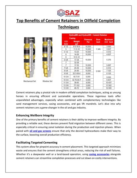 PPT - Cement Retainers in Oilfield Completion Techniques PowerPoint ...