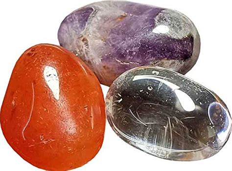Aldomin® Natural Clear Quartz,Amethyst,Carnelian Mix Tumble Stone (Each ...