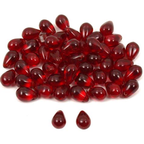 50 Garnet Maroon Teardrop Czech Glass Beads Beading 6mm : Amazon.in ...
