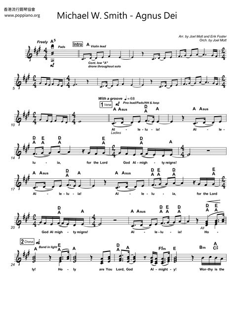 Michael W. Smith-Agnus Dei Sheet Music pdf, - Free Score Download ★