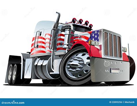 Vector Cartoon Semi Truck Royalty Free Stock Image - Image: 22895256