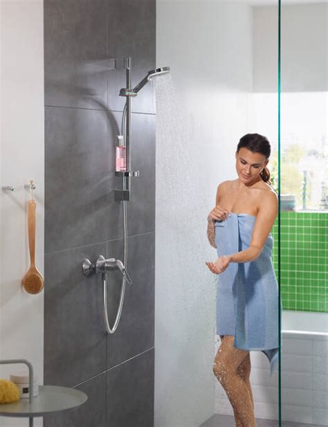 hansgrohe Wall bar sets: Crometta, Shower set 100 Vario with shower bar ...