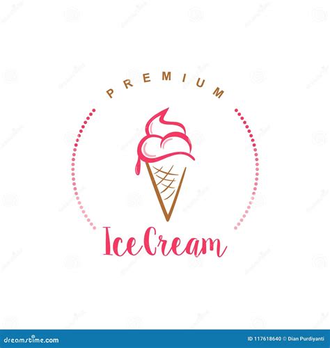 Simple Flat Design Ice Cream Logo, Modern Vintage Vector Illustration ...