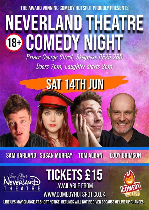Neverland Comedy Night, Hildreds Centre, Skegness, 14 June 2025 | AllEvents