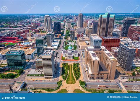 St. Louis, Missouri, USA Aerial View Stock Photo - Image of court ...