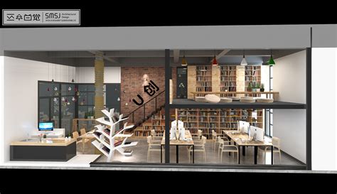 休闲书吧咖啡屋工装设计效果图案例_装修案例欣赏-保障网装修效果图