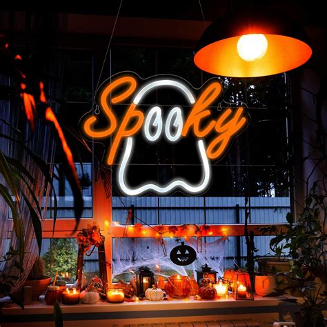 Baquler Halloween Ghost Neon Sign Acrylic LED Spooky Light India | Ubuy