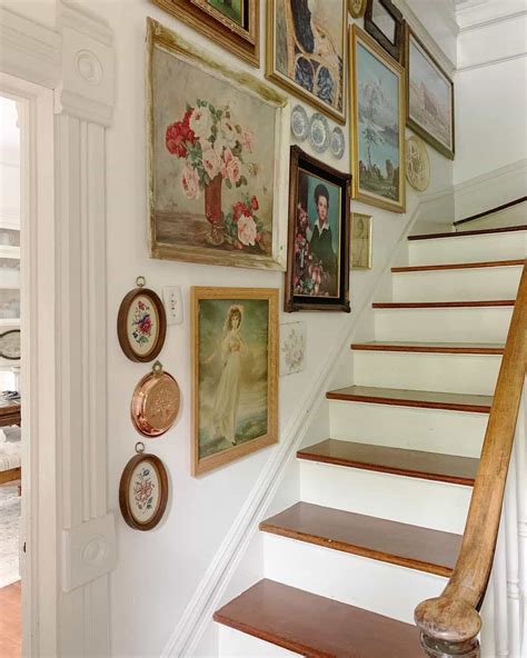 Antique Stairwell Wall Décor With Paintings - Soul & Lane