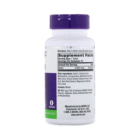 Natrol, Biotin 5000 Mcg, Fast Dissolve, 90 Tablets – Maple Herbs