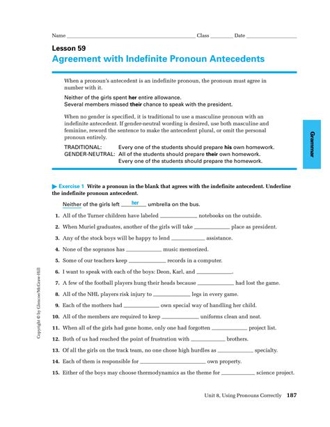 Example Of Pronoun Antecedent Agreement at Rebecca Santana blog