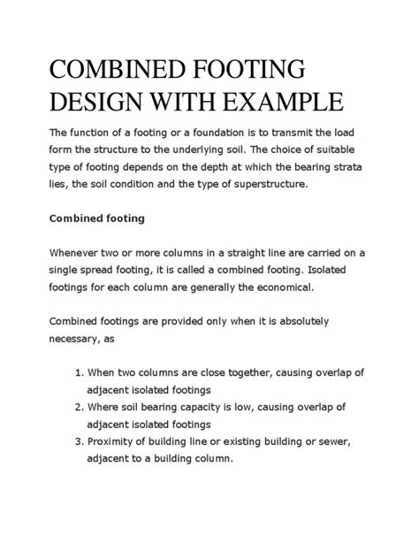Image result for Combined Footing Design Example PDF