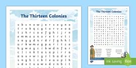 The Thirteen Colonies Display Poster