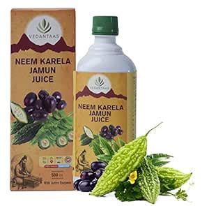VEDANTAAS Neem Karela Jamun Juice 500ml | Ayurvedic Juice Controls ...