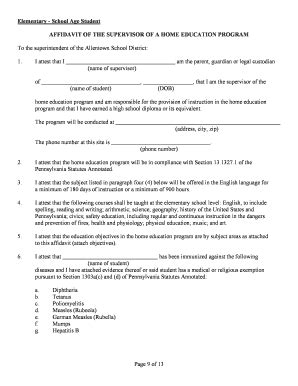Bill Of Sale Form Affidavit Of The Supervisor Of A Pennsylvania Home ...