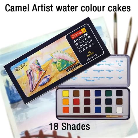 Camel , Camlin Artist Water Colour Cakes - 18 Shades (Multicolor) Pack ...