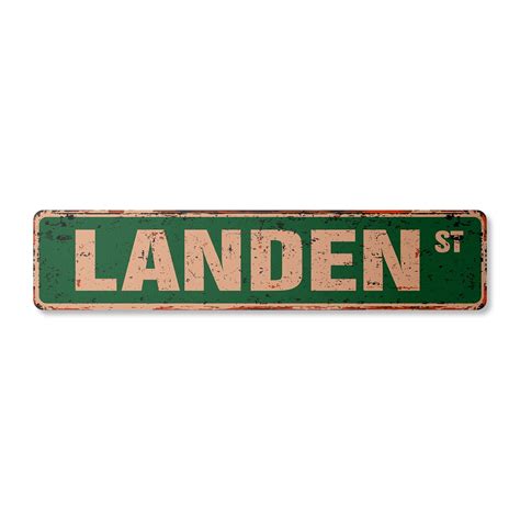 LANDEN Vintage Plastic Street Sign Childrens Name Room Sign | Indoor ...