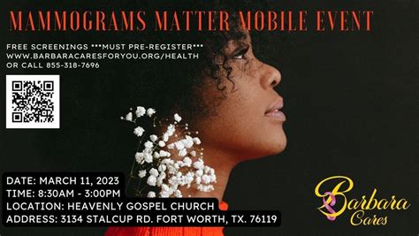 Mammograms Matter Mobile Event, Heavenly Gospel Church, Fort Worth, 11 ...