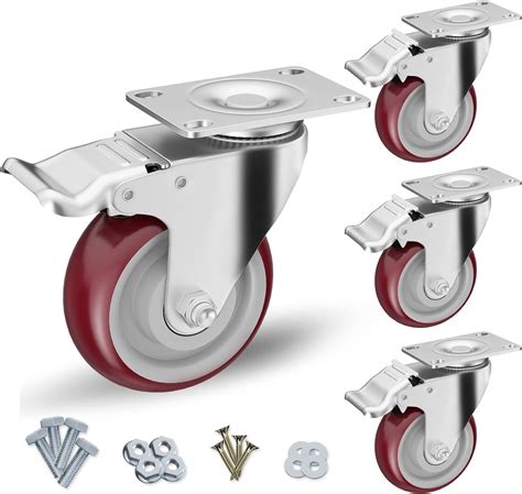 Casters Set of 4 Heavy Duty - Caster Wheels 4 Inch, CLOATFET Locking ...