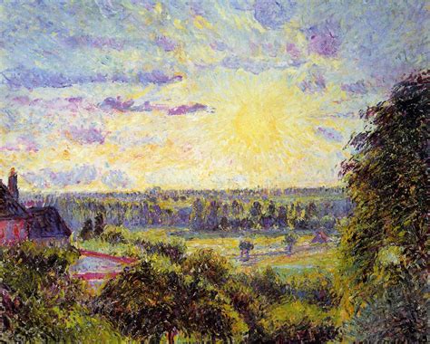 Sunset at Eragny by Camille Pissarro - Artchive