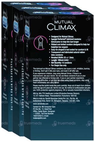 Durex Mutual Climax Condom Pack Of 30 - Uses, Side Effects, Dosage ...