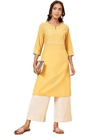 Buy Rangmanch By Pantaloons Women's Cambric Regular Fit Kurta ...