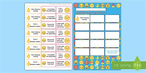 😊 Emoji Themed Reading Sticker Reward Chart