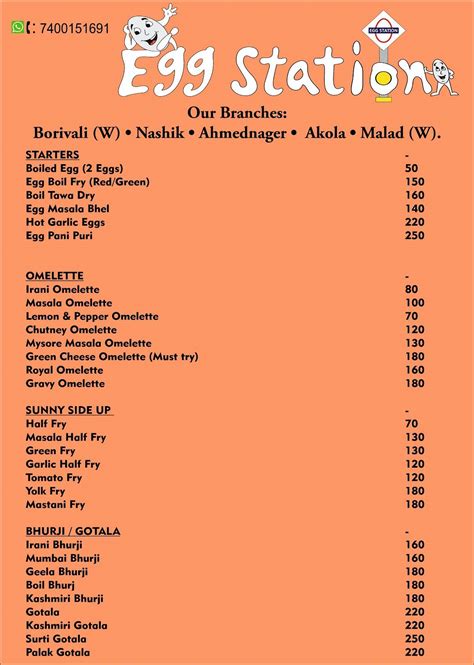 Menu at Egg Station, Mumbai, Shop No.4 & 5