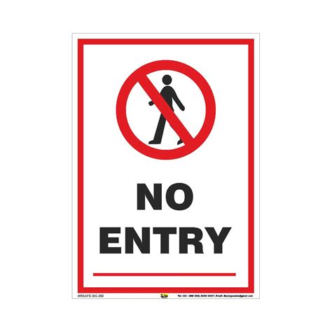 Mr. Safe - No Entry Sign PVC Sticker A5 (5.8 inch X 8.2 inch) : Amazon ...