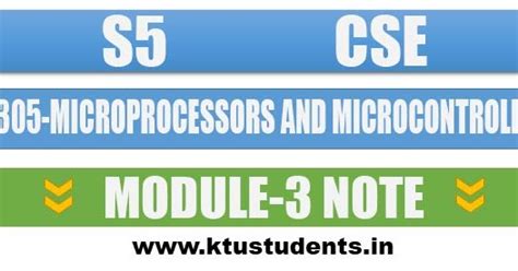 CS305 Microprocessors and Microcontrollers Module-3 Note | S5 CSE | KTU ...