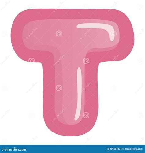 Letter T Pink Bold Alphabet Font Doodle Drawing Vector Art Stock Vector ...