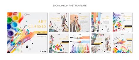 Paint and draw social media post template | Free PSD