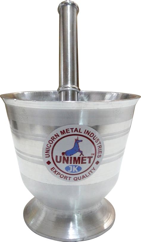 Jk Vallabhdas Aluminium Mortar and Pestle Worldcup Shape Size 2 ...