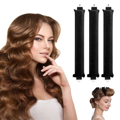 MAYCREATE® Heatless Hair Curler, Flexible Curling Rod with Hook, Satin ...