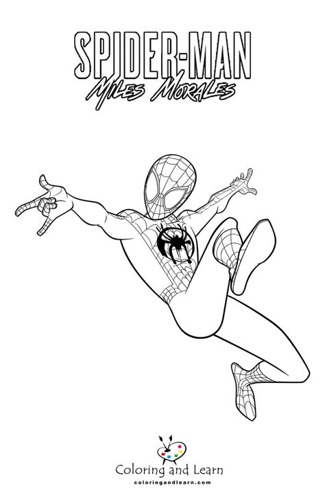 Miles Morales Coloring Pages - coloringandlearn.com | Spiderman ...