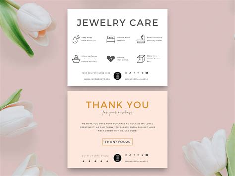 Buy Jewelry Care Card Template, Printable Jewellery Care Instructions ...