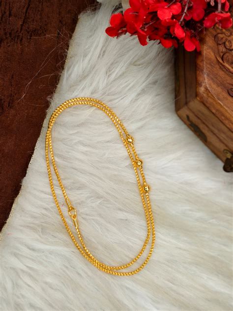 Micro gold plated Mugappu chain (1Gram Gold plated) Plain Model ...
