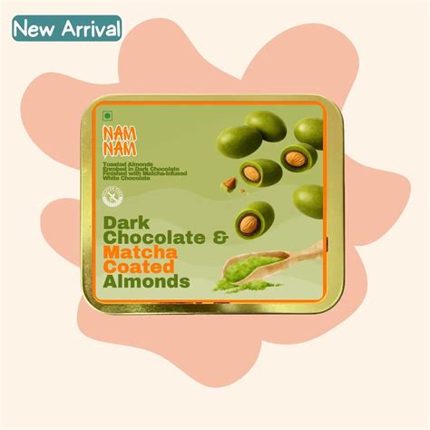 Dark Chocolate & Matcha Coated Almonds-Dipped In Belgian Couverture ...