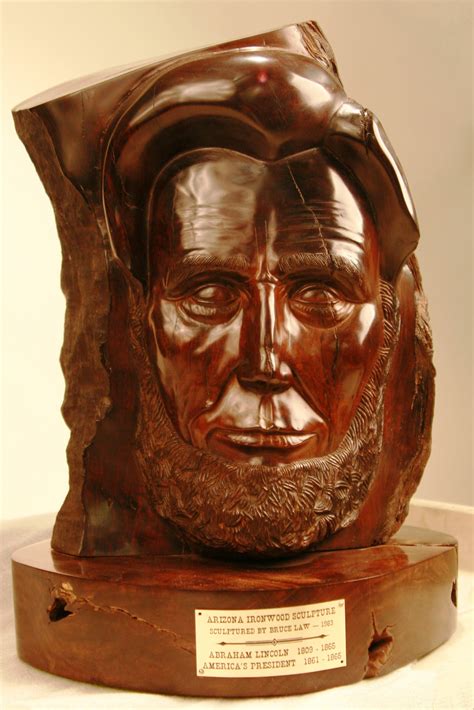 Ironwood Sculpture of Washington and Lincoln, View of Lincoln | Arizona ...