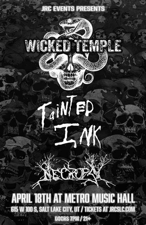 Wicked Temple, Tainted Ink, Necropsy, HOOGA at Metro Music Hall, Metro ...