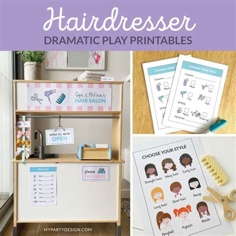 Hair Salon Dramatic Play Printables, Hairdresser Pretend Play ...