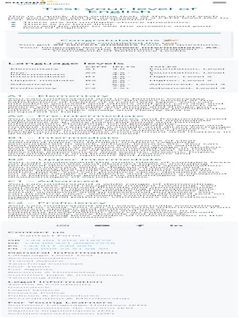 Image result for English Test Level Free Printable