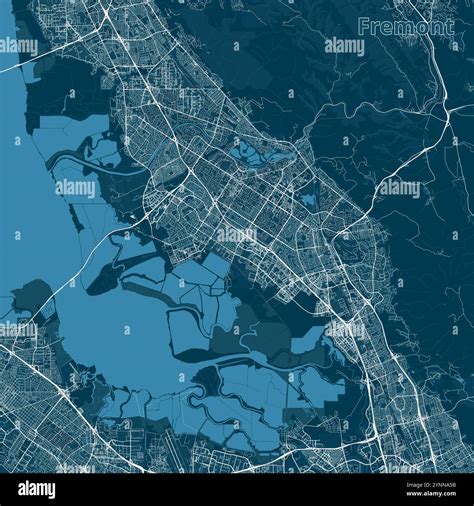 Fremont, California, USA map blueprint poster art Stock Vector Image ...