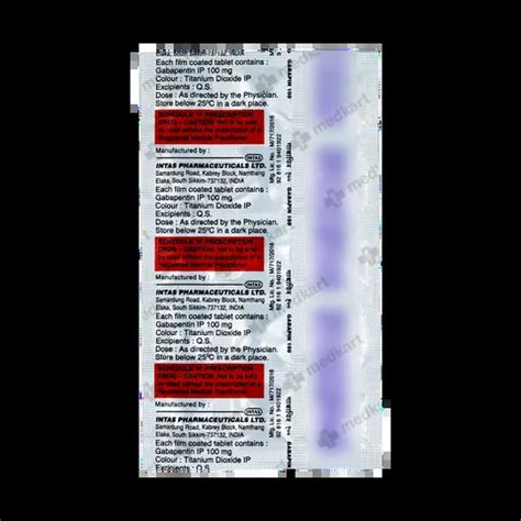 Gabapin 100 mg Tablet Uses, Benefits, Side Effects, Dosage | Medkart