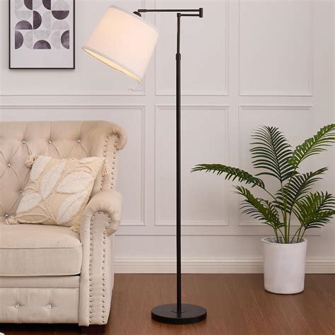 DGGDOME 55"-65.5" Adjustable Floor Lamp for Living Room, Black Swing ...
